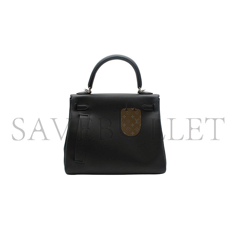 H**mes MASTER KELLY COLORMATIC 25 CM BLACK SWIFT LEATHER WITH PALLADIUM HARDWARE (25*19.5*10cm)